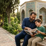 پدر و پسر در حال بازی برای حق ملاقات فرزند