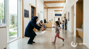 شادی کودک در مرکز قانونی برای حق ملاقات فرزند