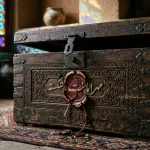 صندوقچه قدیمی با مهر شکسته برای نمایش مفهوم خیانت در امانت
